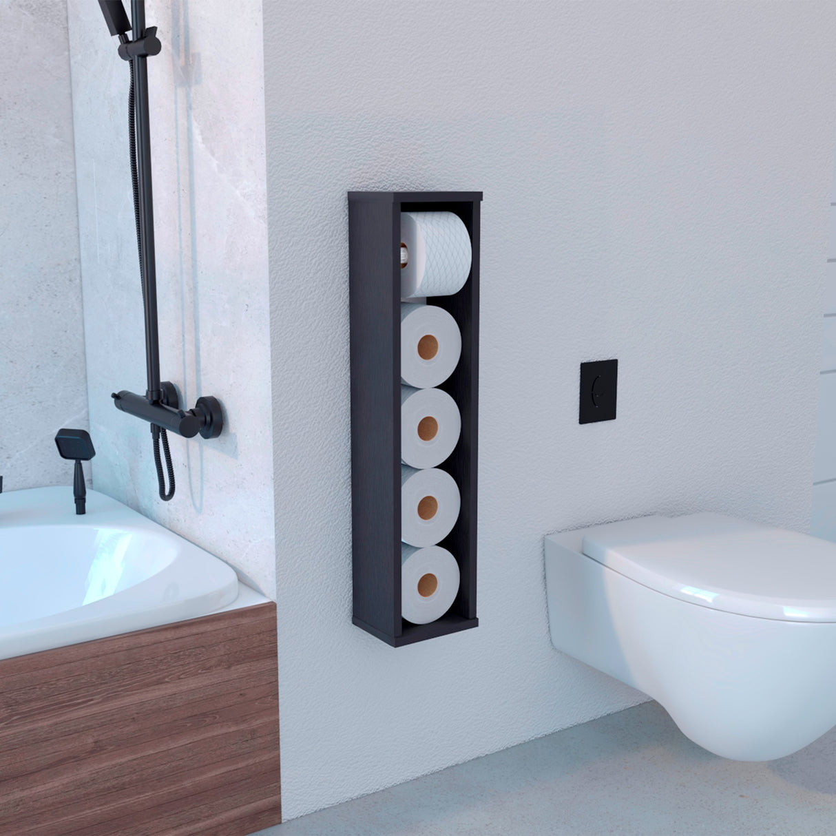 Mueble Organizador Bali Wengue 16.6x71cm Flotante - Muebles para Baño | Bylmo