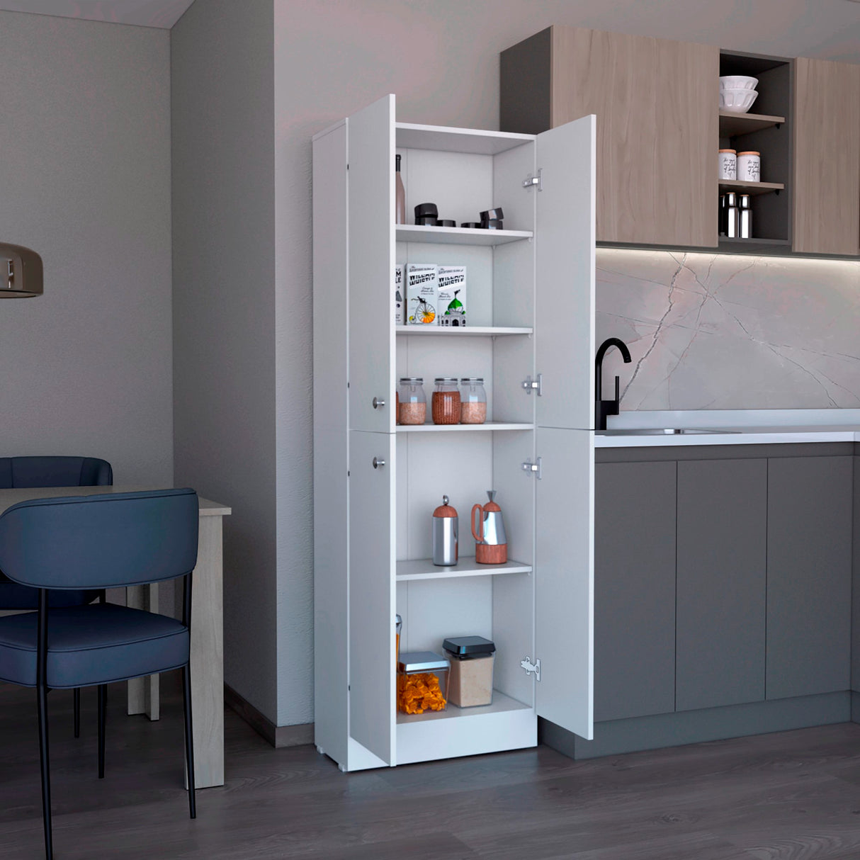 Alacena Lynch Blanco 60x180.6cm de Piso - Alacenas y Muebles Microondas | Bylmo