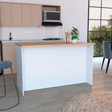 Isla de Cocina Ginger Fresno Europeo 150x90.6cm de Piso - Alacenas y Muebles Microondas | Bylmo