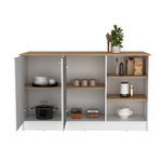 Isla De Cocina Ginger Fresno Europeo 150x90.6cm De Piso