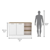 Isla de Cocina Ginger Fresno Europeo 150x90.6cm de Piso - Alacenas y Muebles Microondas | Bylmo