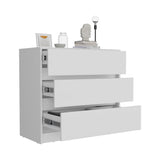 Cajonera Austin Blanco 85x80cm con Tres Cajones - Cajoneras y Comodas | Bylmo