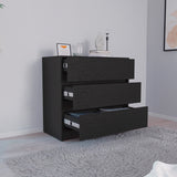 Cajonera Austin Wengue 85x80cm con Tres Cajones - Cajoneras y Comodas | Bylmo