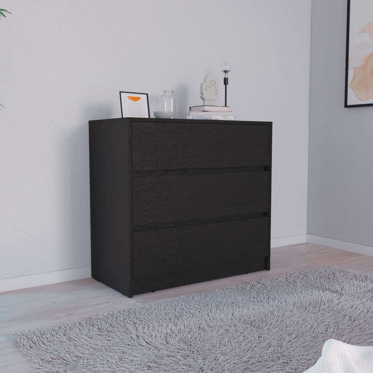 Cajonera Austin Wengue 85x80cm con Tres Cajones - Cajoneras y Comodas | Bylmo