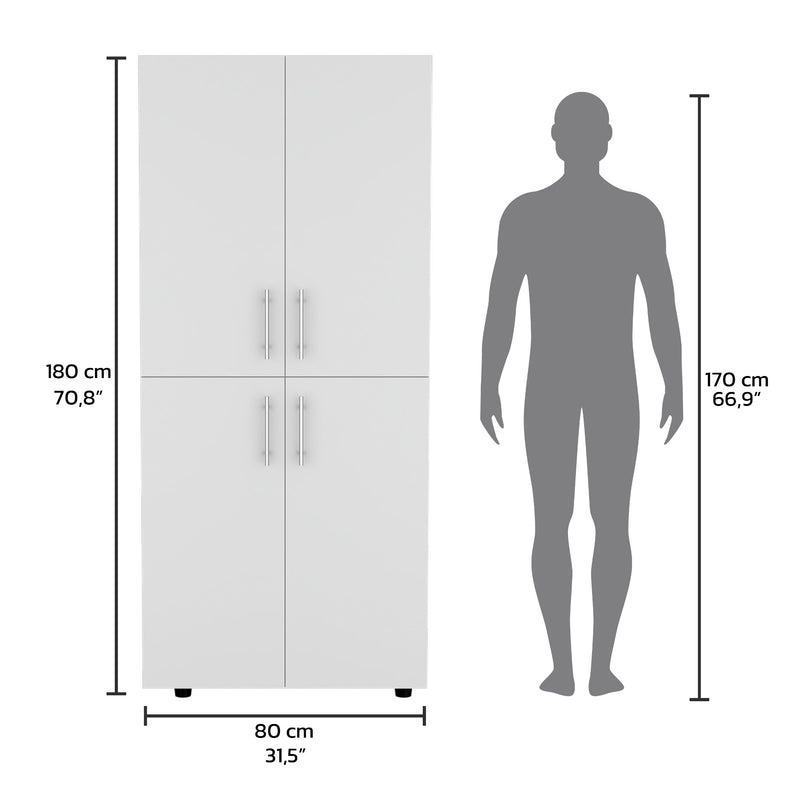 Closet Hazel Blanco 80x180cm Sin Cajones