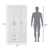 Closet Sebree Blanco 90x180.6cm Con Dos Cajones