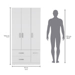 Closet Sebree Blanco 90x180.6cm Con Dos Cajones