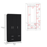 Closet Sebree Wengue 90x180.6cm con Dos Cajones - Closets | Bylmo