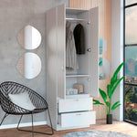 Closet Vicco Blanco 59.2x195cm Con Dos Cajones