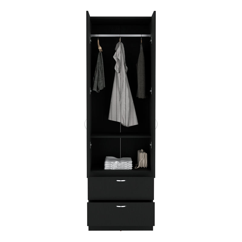 Closet Vicco Wengue 59.2x195cm Con Dos Cajones