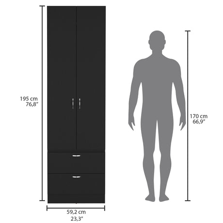 Closet Vicco Wengue 59.2x195cm con Dos Cajones - Closets | Bylmo