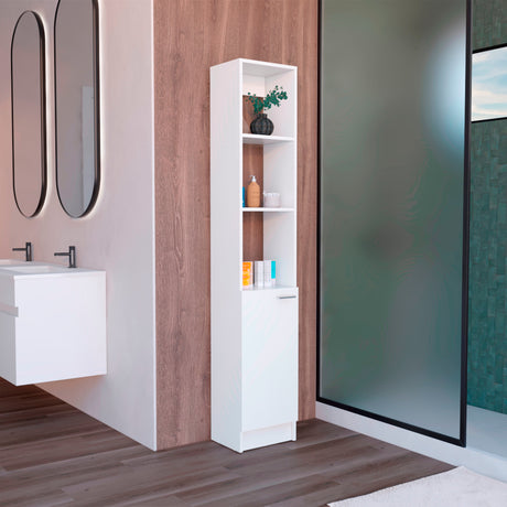 Armario de Baño Parks Blanco 33.1x180.6cm de Piso con Tres Entrepaños - Muebles para Baño | Bylmo