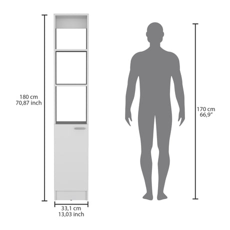 Armario de Baño Parks Blanco 33.1x180.6cm de Piso con Tres Entrepaños - Muebles para Baño | Bylmo