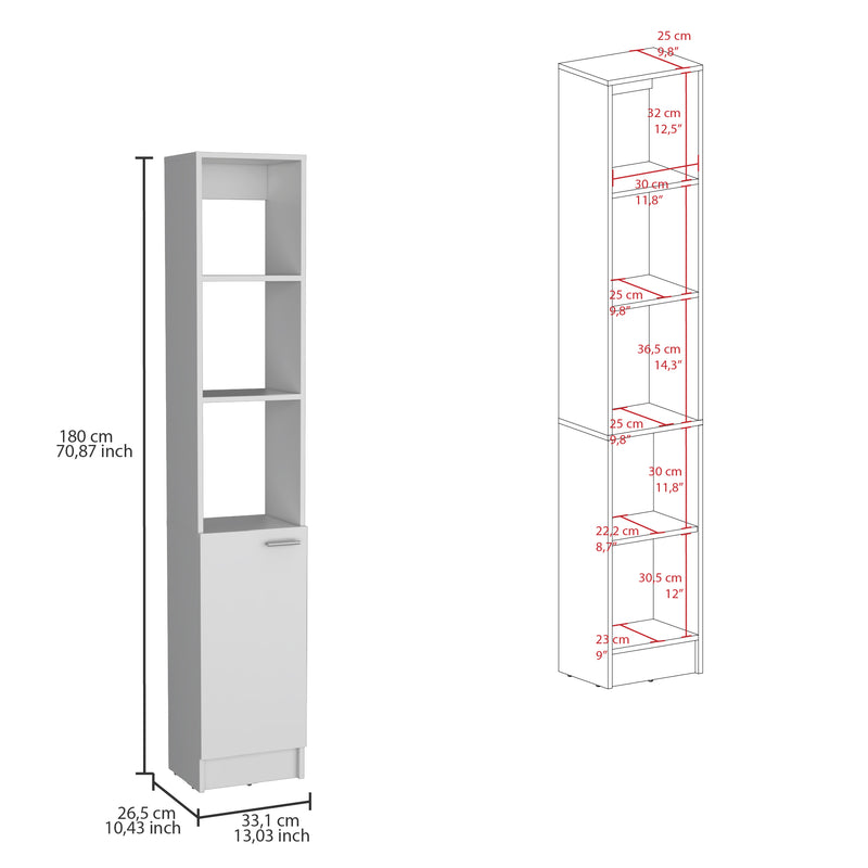 Armario De Baño Parks Blanco 33.1x180.6cm De Piso Con Tres Entrepaños