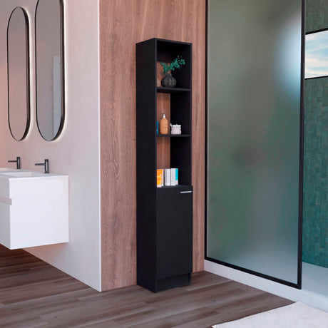 Armario de Baño Parks Wengue 33.1x180.6cm de Piso con Tres Entrepaños - Muebles para Baño | Bylmo