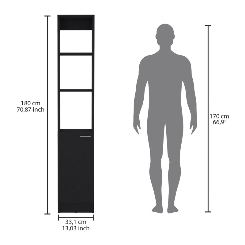 Armario De Baño Parks Wengue 33.1x180.6cm De Piso Con Tres Entrepaños