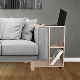 Mesa Auxiliar Zamora Beige 60x60cm Rectangular con Ruedas - Mesas Auxiliares | Bylmo