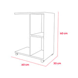 Mesa Auxiliar Zamora Beige 60x60cm Rectangular con Ruedas - Mesas Auxiliares | Bylmo