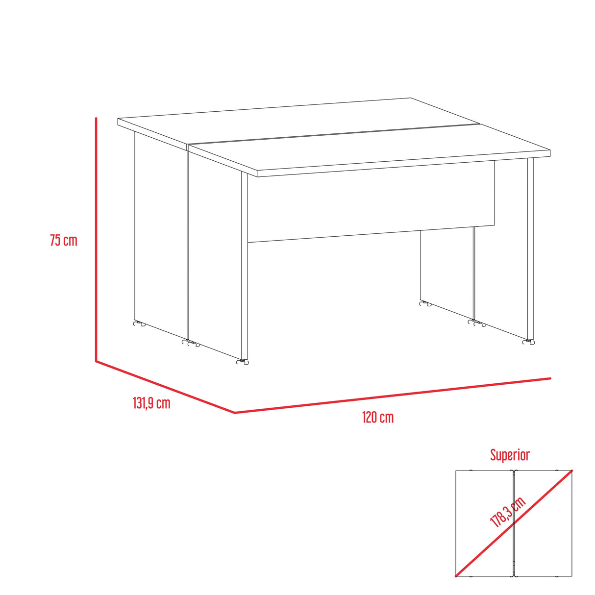 Escritorio Home Office Milan 120x75cm de Doble Puesto - Escritorios | Bylmo