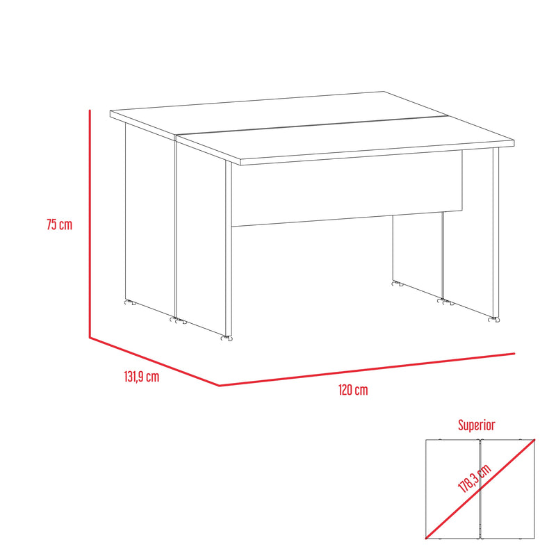 Escritorio Home Office Milan 120x75cm De Doble Puesto