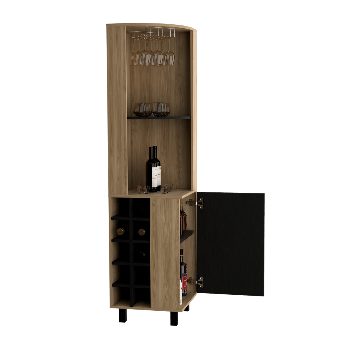 Bar Esquinero Kaia Fresno Europeo 45x180cm con Patas - Bares | Bylmo