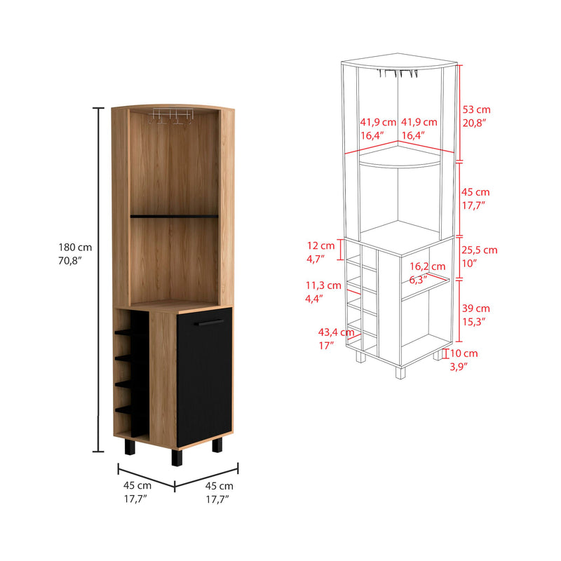 Bar Esquinero Kaia Fresno Europeo 45x180cm Con Patas