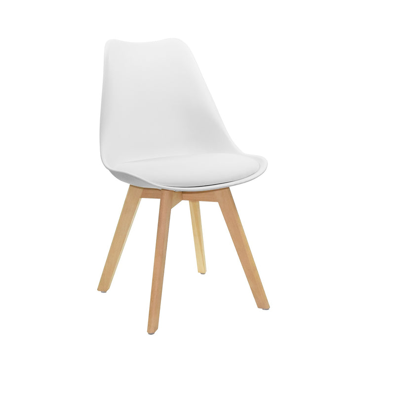 Set Por 4 Sillas Sete Blanco 48.5x83cm De Asiento Ovalado