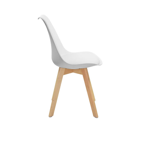 Set por 4 Sillas Sete Blanco 48.5x83cm de Asiento Ovalado - Sillas y Butacos | Bylmo
