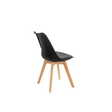 Set por 4 Sillas Sete Negro 48.5x83cm de Asiento Ovalado - Sillas y Butacos | Bylmo