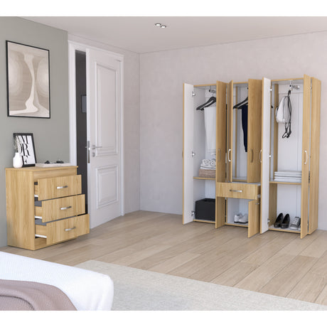 Combo Closet y Cómoda Mayer Fresno Europeo 141.1x164.2cm Con 4 Cajones - Closets | Bylmo