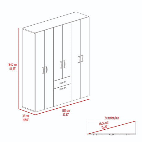 Combo Closet y Cómoda Mayer Fresno Europeo 141.1x164.2cm Con 4 Cajones - Closets | Bylmo