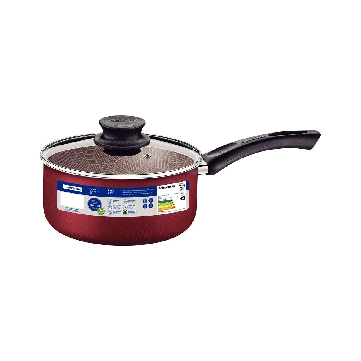 Olla Paris Rojo 17.4x13.1cm Antiadherente de 1.5 Litros - Ollas y Sartenes | Bylmo