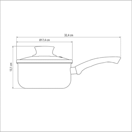 Olla Paris Rojo 17.4x13.1cm Antiadherente de 1.5 Litros - Ollas y Sartenes | Bylmo