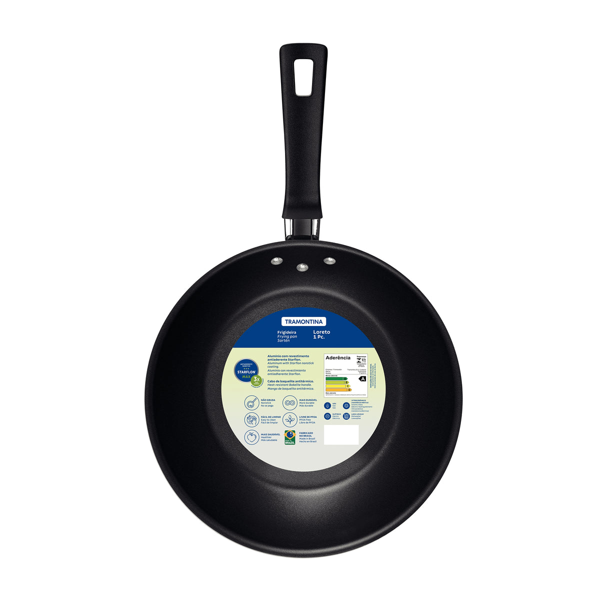 Sarten Loreto Negro 27x9.2cm Antiadherente de 1.8 Litros - Ollas y Sartenes | Bylmo