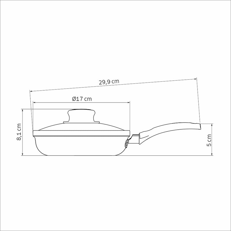 Sarten Turim Plomo 17x8.2cm Antiadherente De 0.5 Litros