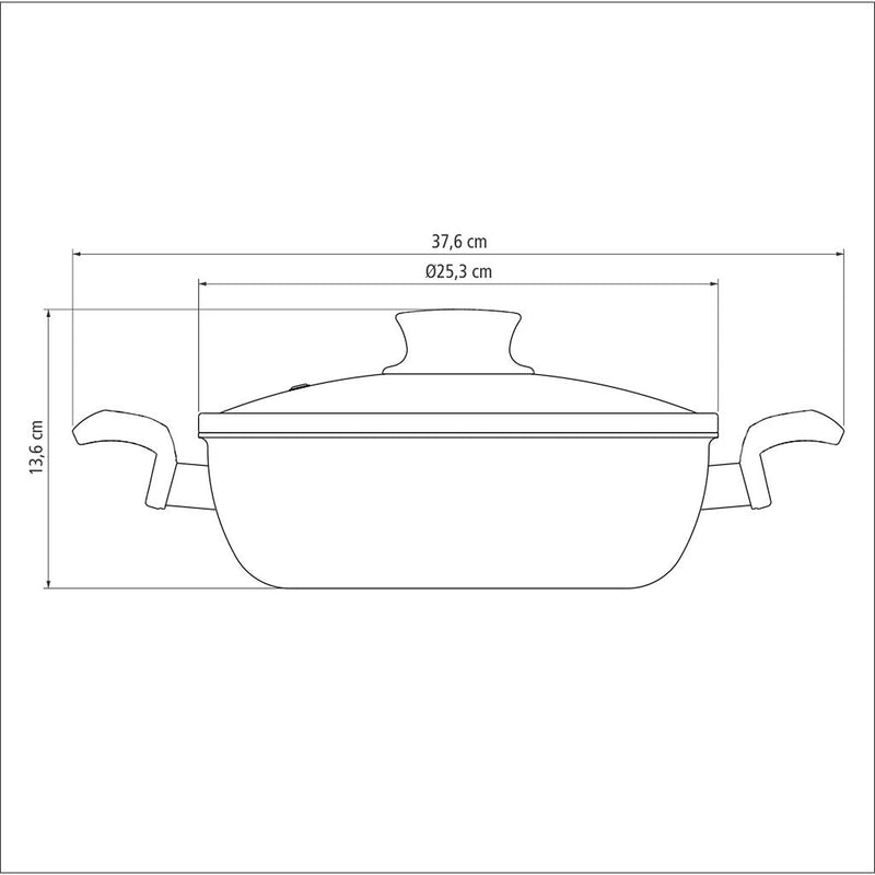 Sarten Arrocera Paris Roja 25.3x13.6cm Antiadherente De 2.8 Litros