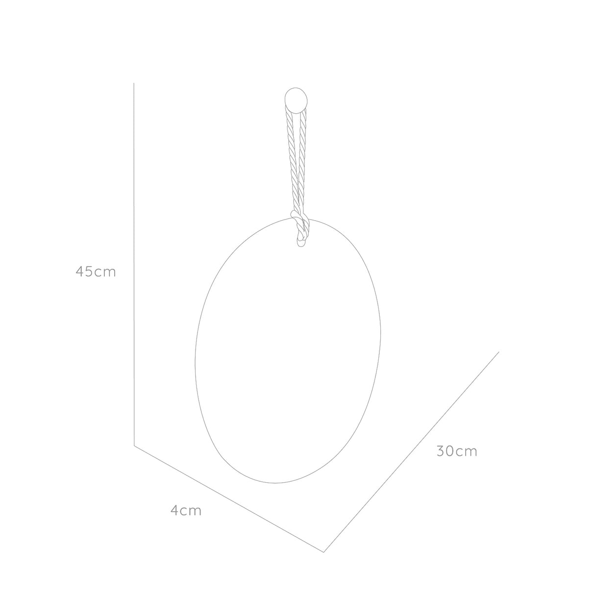 Espejo Andy 45x30cm Redondo Sin Marco - Espejos Decorativos | Bylmo