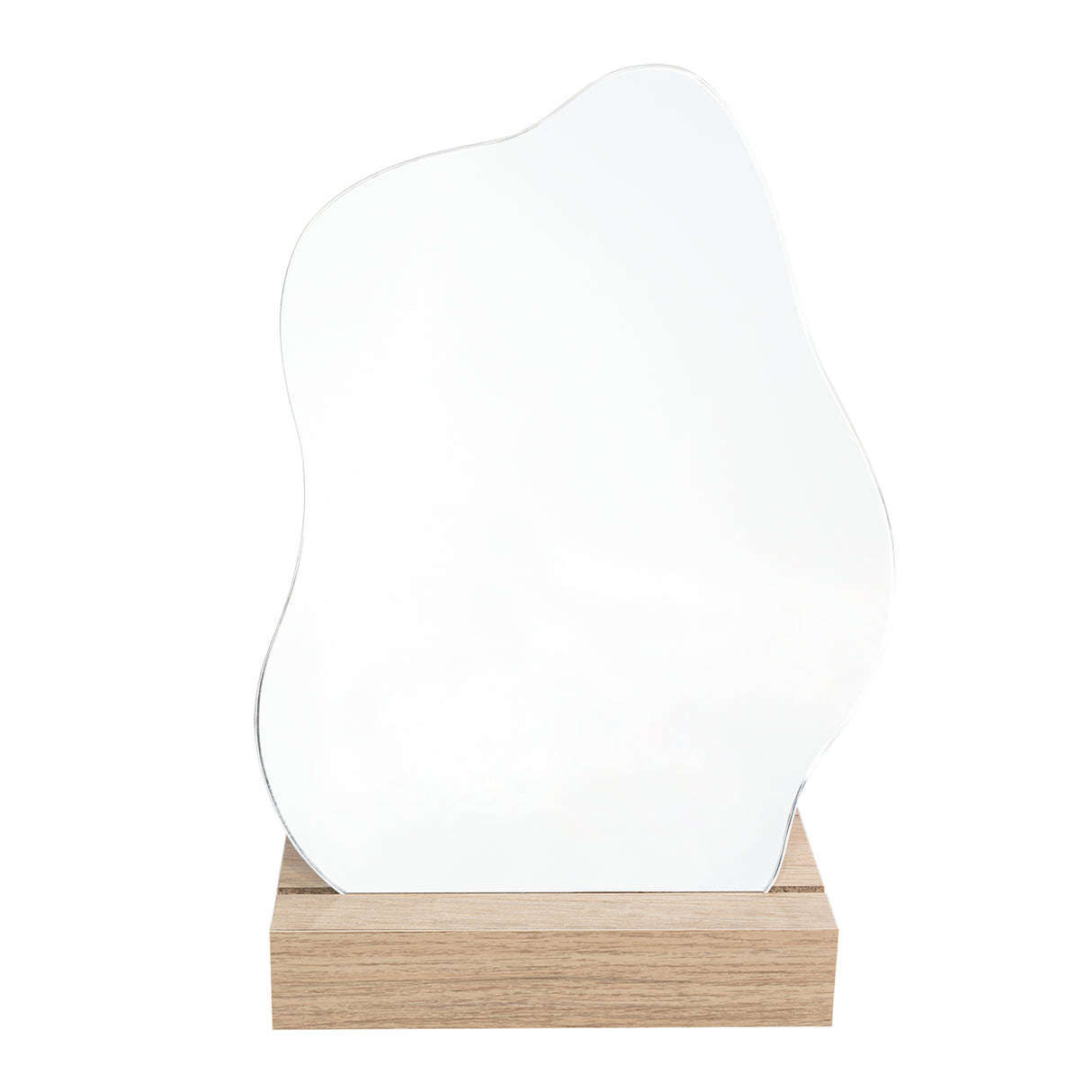 Espejo April 25x18cm Asimétrico Con Base En Madera - Espejos Decorativos | Bylmo