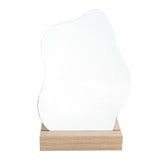 Espejo April 25x18cm Asimétrico Con Base En Madera - Espejos Decorativos | Bylmo