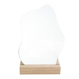 Espejo April 25x18cm Asimétrico Con Base En Madera - Espejos Decorativos | Bylmo