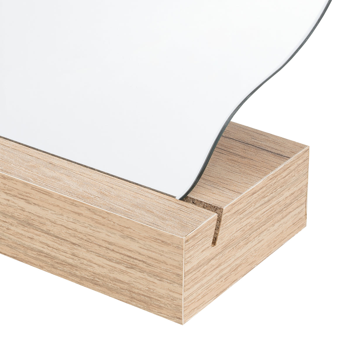 Espejo April 25x18cm Asimétrico Con Base En Madera - Espejos Decorativos | Bylmo