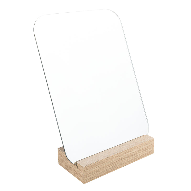 Espejo Bass 25x18cm Rectangular Con Base En Madera