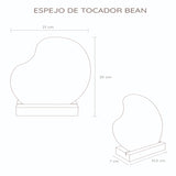 Espejo Bean 25x21cm Asimétrico Con Base En Madera - Espejos Decorativos | Bylmo