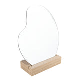 Espejo Bean 25x21cm Asimétrico Con Base En Madera - Espejos Decorativos | Bylmo
