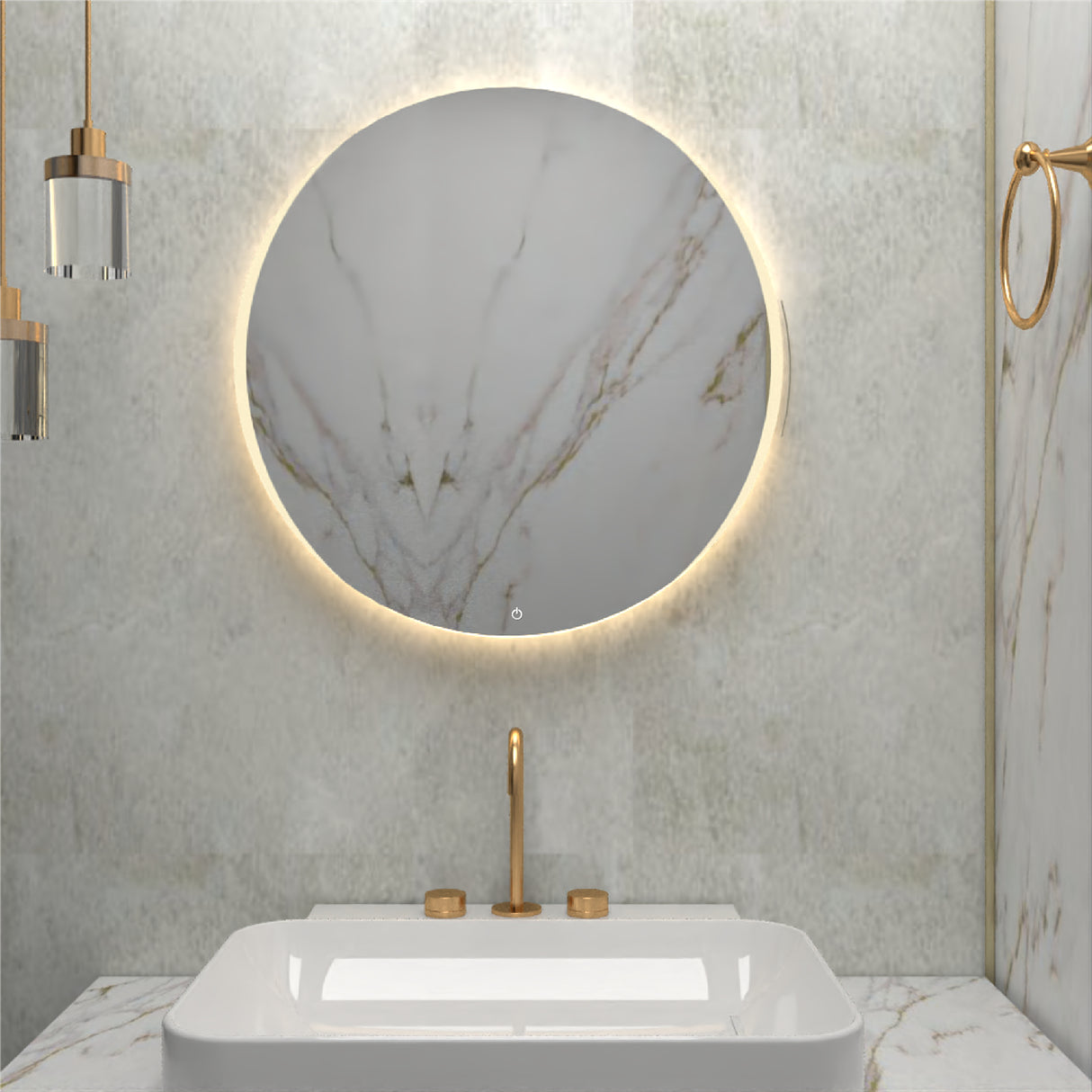 Espejo Dakota 60x60cm Redondo Sin Marco - Espejos Decorativos | Bylmo