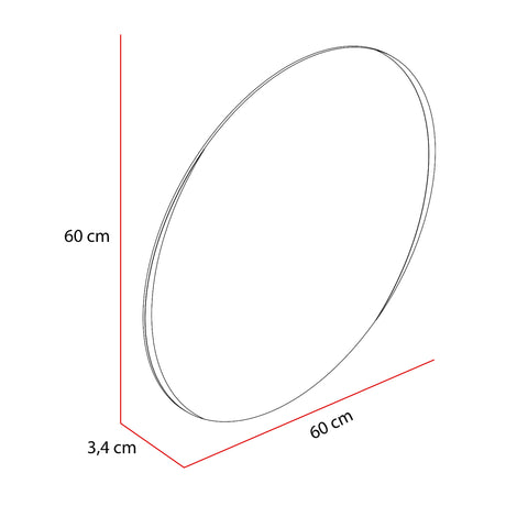 Espejo Dakota 60x60cm Redondo Sin Marco - Espejos Decorativos | Bylmo