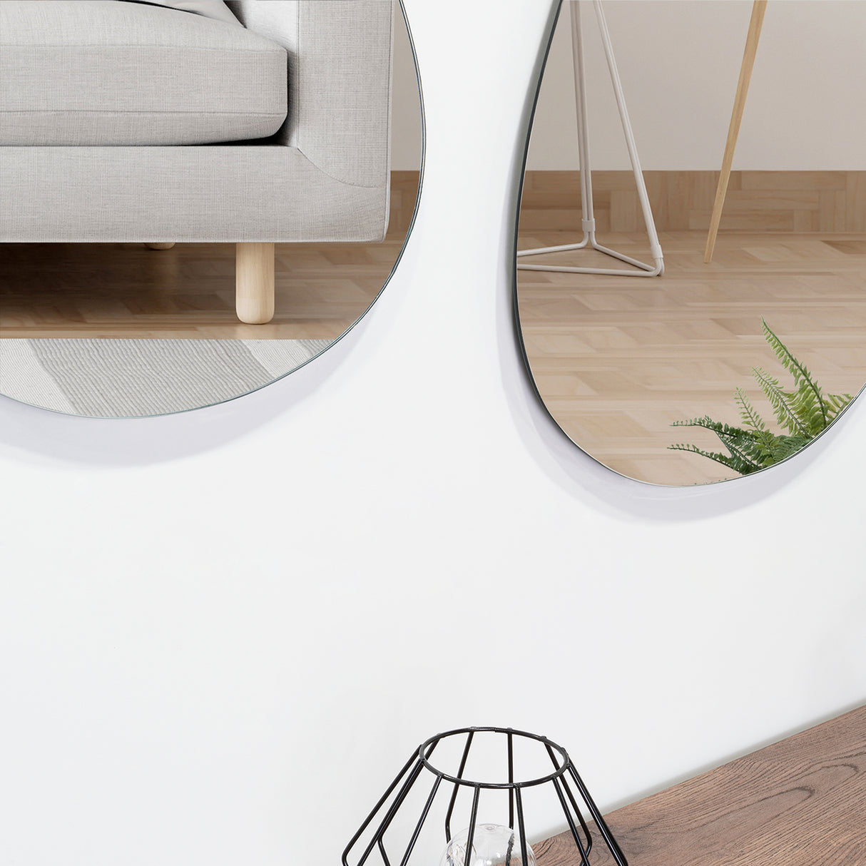 Set de 3 Espejos Gocce 50x60cm Ovalado Sin Marco - Espejos Decorativos | Bylmo