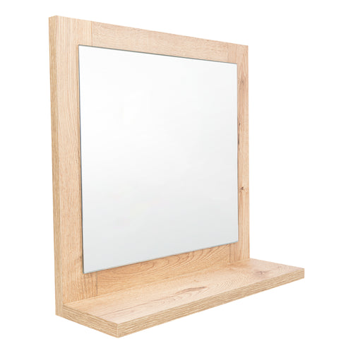 Espejo Make-up 35x35cm Rectangular Con Marco En Madera