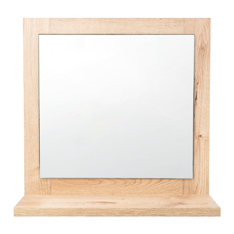 Espejo Make-up 35x35cm Rectangular Con Marco En Madera