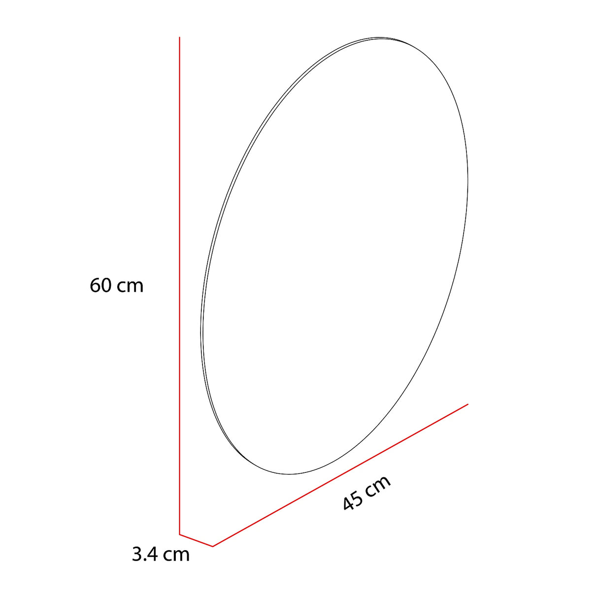 Espejo Napoli 60x45cm Ovalado Sin Marco - Espejos Decorativos | Bylmo